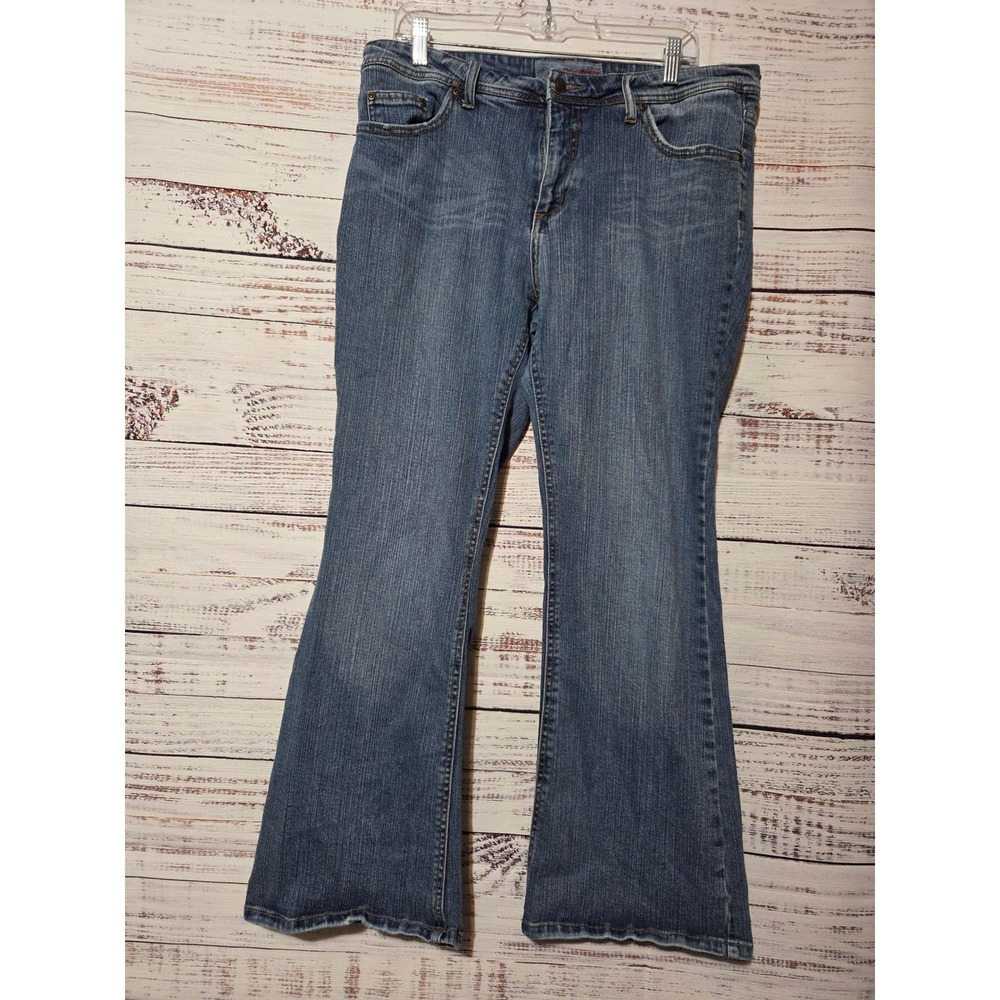 Faded Glory Womens Bootcut Jeans Size 16P Medium Wash Stretch Denim Mid Rise